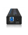 RaidSonic Icy Box 10 x Port USB 3.0 Hub z portem ładowania USB, Czarny - nr 17