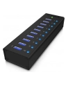 RaidSonic Icy Box 10 x Port USB 3.0 Hub z portem ładowania USB, Czarny - nr 20