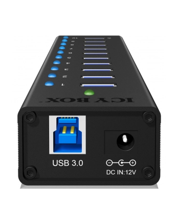 RaidSonic Icy Box 10 x Port USB 3.0 Hub z portem ładowania USB, Czarny nr 1