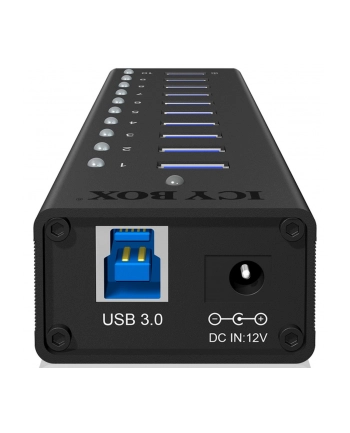 RaidSonic Icy Box 10 x Port USB 3.0 Hub z portem ładowania USB, Czarny nr 2