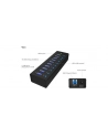 RaidSonic Icy Box 10 x Port USB 3.0 Hub z portem ładowania USB, Czarny - nr 35
