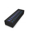 RaidSonic Icy Box 10 x Port USB 3.0 Hub z portem ładowania USB, Czarny - nr 3