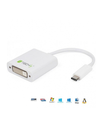 Techly Adapter USB-C 3.1 na DVI M/Ż, biały