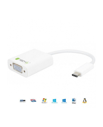 Techly Adapter USB-C 3.1 na VGA M/Ż, biały