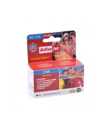 ActiveJet ACC-521CN tusz cyan do drukarki Canon (zamiennik Canon CLIC-521C) Supreme/ chip nr 1