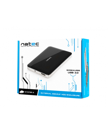 Natec OYSTER 2 obudowa USB 3.0 na dysk HDD/SSD 2.5'' SATA,czarna,slim,Aluminium