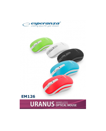 ESPERANZA EM126WR Bezprzewodowa Mysz Optyczna USB|NANO Odbiornik 2,4 GHz|URANUS