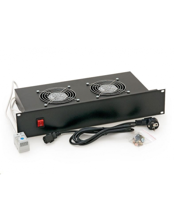 Triton panel wentylacyjny 19   1U   na 2 wentylatory RAB-CH-X01-A1 kolor czarny główny