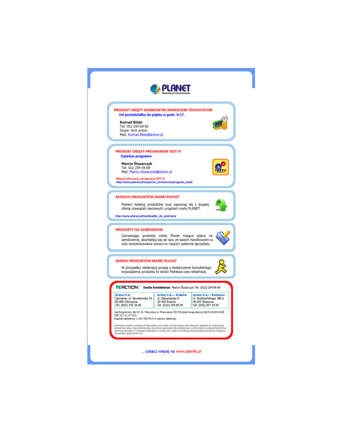 PLANET ( GT-805A ) Konwerter 1000BaseT <=> 1000BaseLX-SX / SFP MiniGBIC / główny