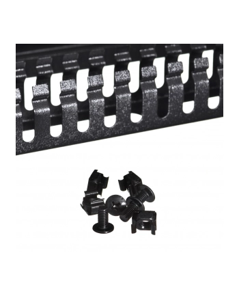 Power Walker Lanberg organizer kabli 1U z zaślepką do szaf 19'' czarny nr 1