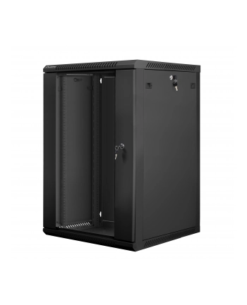 Lanberg szafa instalacyjna wisząca 19'' 18U 600x600mm czarna (drzwi szklane) nr 1