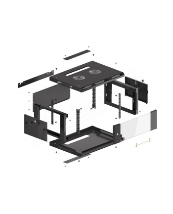 Lanberg szafa instalacyjna wisząca 19'' 4U 600x450mm czarna (drzwi szklane)