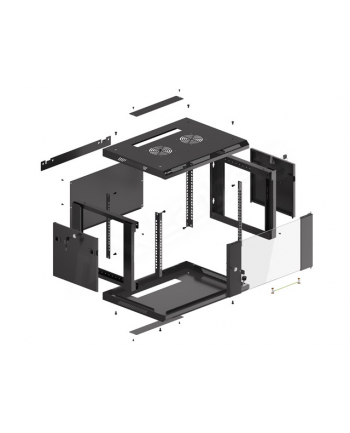 Lanberg szafa instalacyjna wisząca 19'' 6U 600x450mm czarna (drzwi szklane)