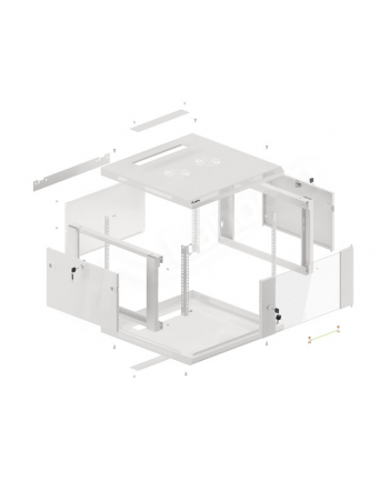 Lanberg szafa instalacyjna wisząca 19'' 6U 600x600mm szara (drzwi szklane)
