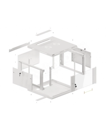 Lanberg szafa instalacyjna wisząca 19'' 6U 600x600mm szara (drzwi szklane) nr 2