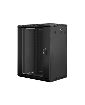Lanberg szafa instalacyjna wisząca 19'' 15U 600x450mm czarna (drzwi szklane) nr 1
