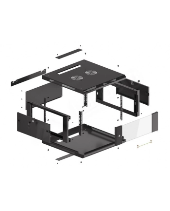 Lanberg szafa instalacyjna wisząca 19'' 4U 600x600mm czarna (drzwi szklane) nr 1