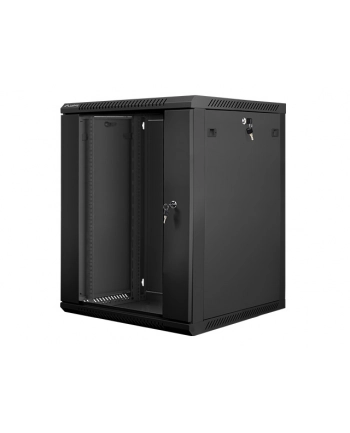 Lanberg szafa instalacyjna wisząca 19'' 15U 600x600mm czarna (drzwi szklane) nr 1