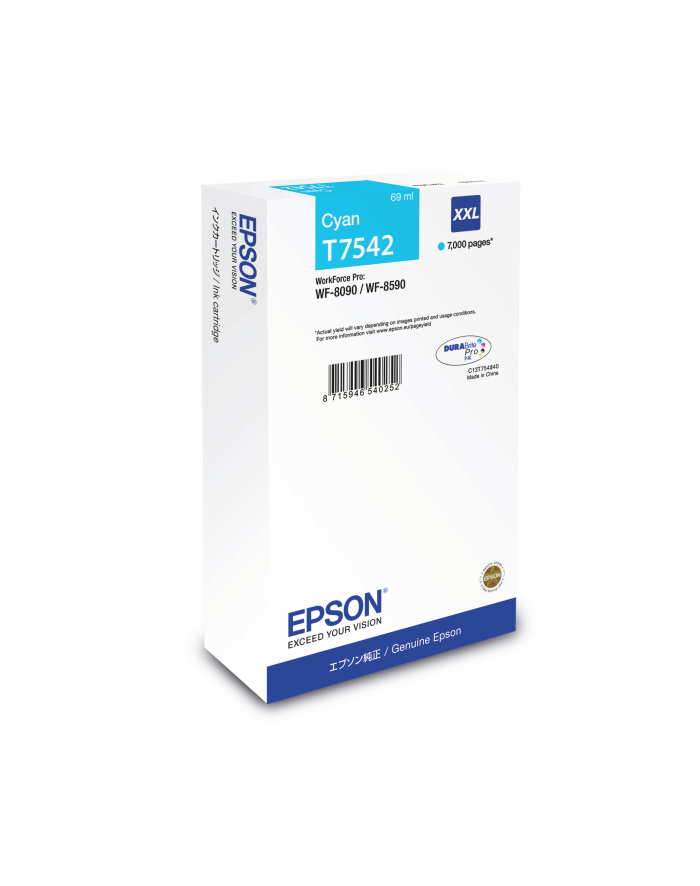 Epson Tusz C13T754240 7k WF-8xxx Series XXL Cyan główny