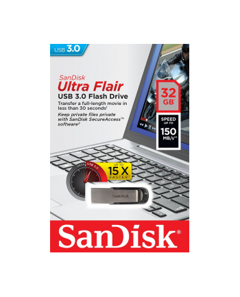 Sandisk pamięć Cruzer Ultra Flair 32GB USB 3.0 (transfer up to 150MB/s)