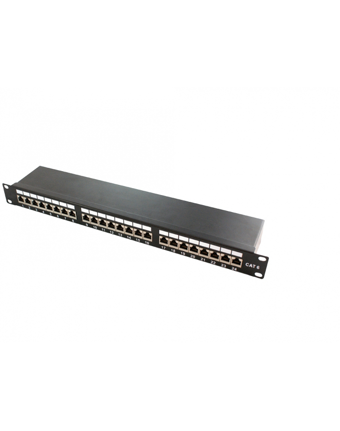 LOGILINK- Patchpanel 19'' kat. 6, 24-portowy, ekranowany STP, czarny główny