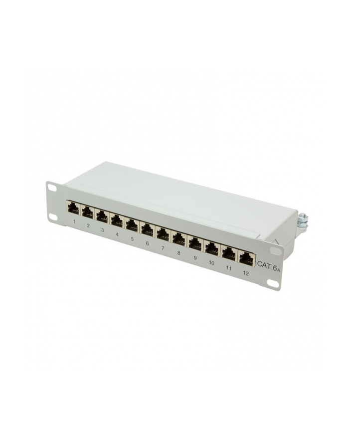 LOGILINK- Patchpanel 10'' kat. 6A, 12-portowy, ekranowany STP, szary główny