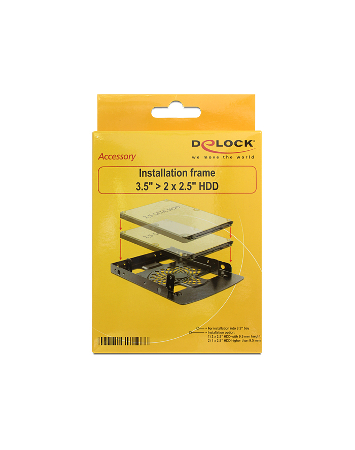 Delock adapter HDD sanki-szyna  3,5''-> 2x2,5'' główny