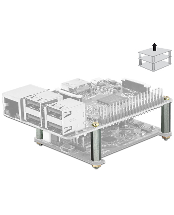 Delock Dystanse metalowe RASPBERRY PI do kart rozszerzeń (4szt) +śruby +nakrętki