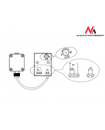 Maclean Czujnik zmierzchowy zewnętrzny (sonda) 2300W MCE35