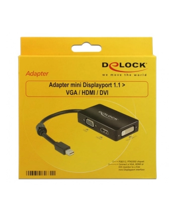 Delock Adapter mini Displayport 1.1 > VGA/HDMI/DVI pasywne 16cm czarny nr 2