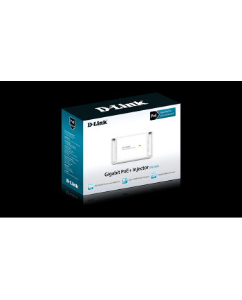 D-LINK DPE-301GI, Gigabit PoE Injector, Compliant with IEEE 802.3af/802.3at PoE standards, 2 10/100/1000 Base-T Gigabit Ethernet Ports; Intup voltage: 100 - 240V AC ; Output voltage: 54V DC; Output power: up to 32.4W; Transmits power on Ethernet cabl