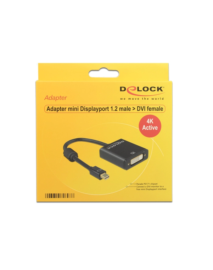 Adapter Delock displayport 1.2 MINI->DVI4K (F)(24+5) na kablu 20CM główny