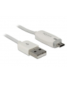 KABEL USB MICRO AM-MBM5P 2.0+WSKAŹNIK ŁADOWANIA LED 1M WHITE DELOCK - nr 7