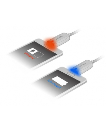 KABEL USB MICRO AM-MBM5P 2.0+WSKAŹNIK ŁADOWANIA LED 1M WHITE DELOCK nr 2