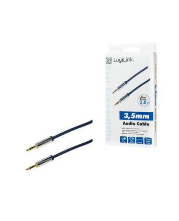 Kabel audio stereo LogiLink CA10300 3,5 mm, M/M, 3m, niebieski