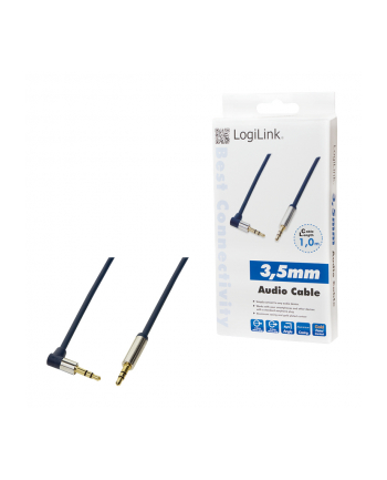 Kabel audio stereo LogiLink CA11100 3,5 mm, M/M, 1m, kąt 90°