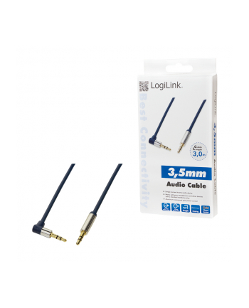 Kabel audio stereo LogiLink CA11300 3,5 mm, M/M, 3m, kąt 90°