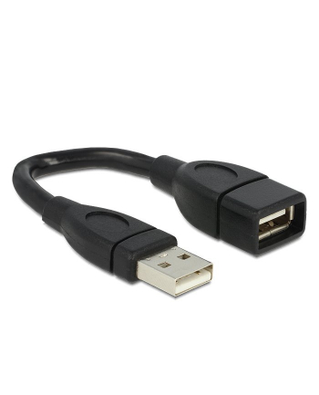 Delock kabel profilowany USB 2.0 (AM) -> USB 2.0 (AF) 0.15m