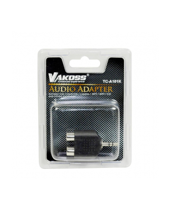 Vakoss Adapter audio minijack 3,5mm stereo -> 2x RCA F TC-A101K czarny