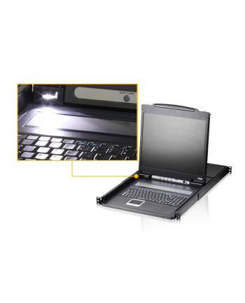 ATEN KVM 8 port LCD 19'' + keyboard + touchpad PS/2 or USB, 1U 19'' Rack