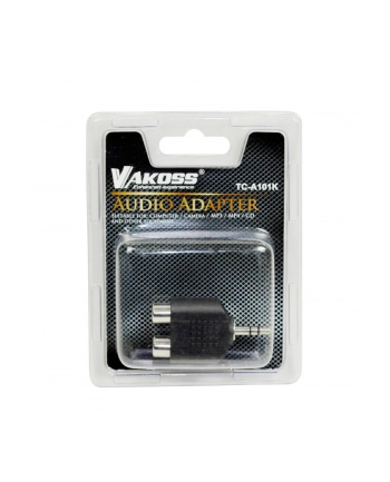 Vakoss Adapter audio minijack 3,5mm stereo -> 2x RCA F TC-A101K czarny nr 1