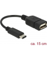 Delock Przewód z adapterem USB Type-C 2.0 (M) -> USB 2.0 typu A (F) 15cm czarny - nr 21