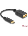 Delock Przewód z adapterem USB Type-C 2.0 (M) -> USB 2.0 typu A (F) 15cm czarny - nr 24