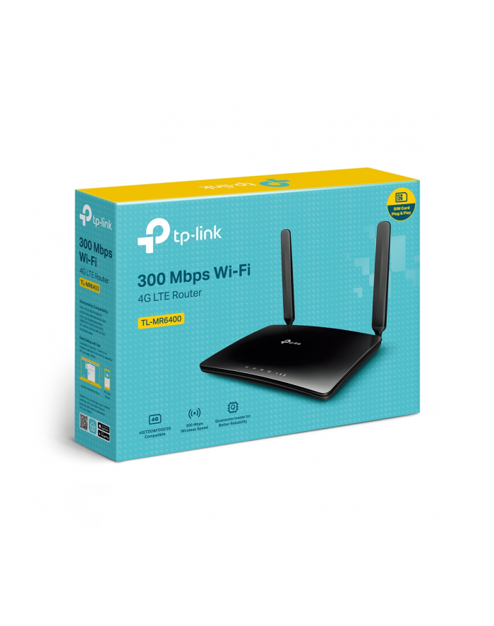 TP-Link TL-MR6400 Wireless 802.11b/g/n 300Mbps LTE router 3xLAN, 1xWAN, 1xSIM główny