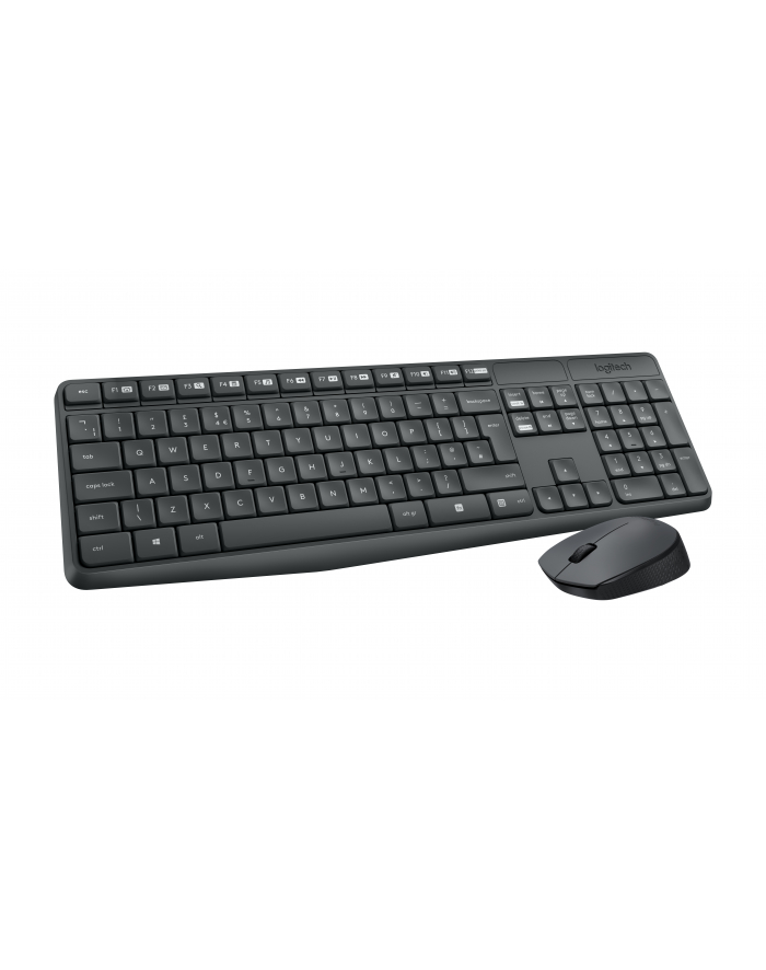 Logitech klawiatura + mysz bezprzewodowa MK235, Szare, US główny