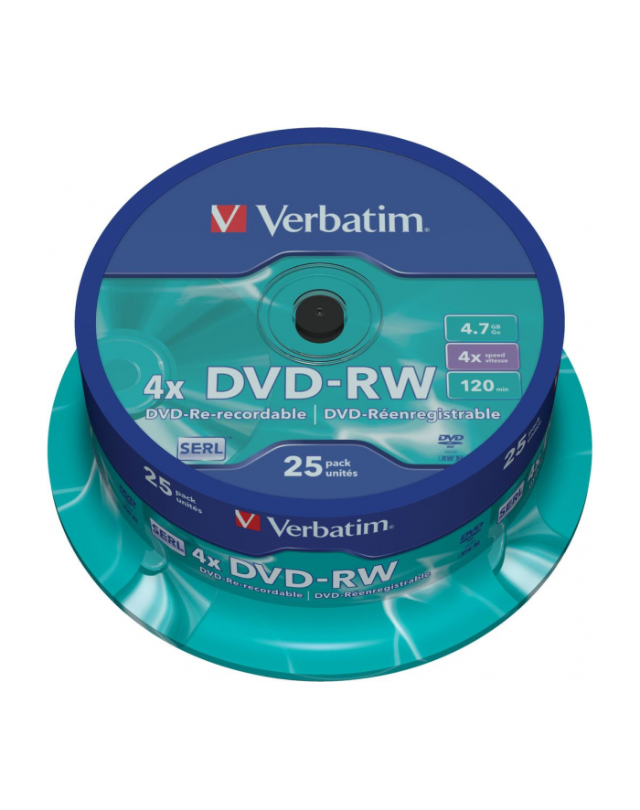 DVD-RW Verbatim 4x 4.7GB (Cake 25) MATT SILVER główny