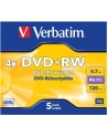Płytki DVD+RW Verbatim 4x 4.7GB (Jewel case 5) MATT SILVER - nr 16