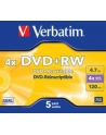 Płytki DVD+RW Verbatim 4x 4.7GB (Jewel case 5) MATT SILVER - nr 17