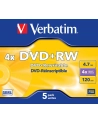 Płytki DVD+RW Verbatim 4x 4.7GB (Jewel case 5) MATT SILVER - nr 5