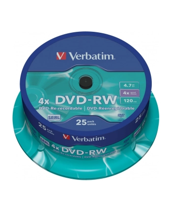 DVD-RW Verbatim 4x 4.7GB (Cake 25) MATT SILVER nr 2